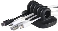 Desktop Cable Organizer, Weighted, No Bad Smell, Bundled with 4 Reusable Cable Ties (Black)