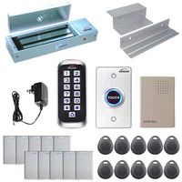 Visionis FPC-5645 One Door Access Control Inswinging Door 1200lbs Maglock with VIS-3005 Slim Indoor Outdoor Rated IP68 Keypad/Reader Standalone EM No Software 2000 Users Kit