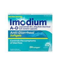 Imodium A-D Anti-Diarrheal Softgels with Loperamide Hydrochloride, Diarrhea Relief Medicine, 24 ct.