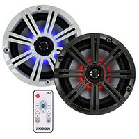 2) Kicker 41KM654LCW 6.5" 195W LED Marine Coaxial Speakers KM65 + KMLC Remote