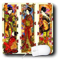 3dRose 8 x 8 x 0.25 Inches Mouse Pad, Collage of 4 Geisha Ladies (mp_101710_1)