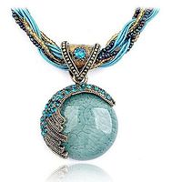 Yunchuang 2016 New Hot Fashion Bohemian Jewelry Statement Necklaces Women Rhinestone Gem Pendant Collar