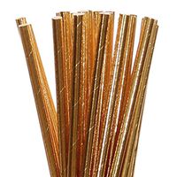 Biodegradable Paper Straws Gold Foil Solid (50)