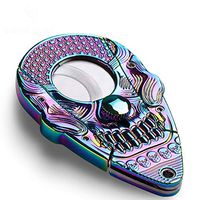 KXDLR Sector Semi-Automatic Cigar Cutters Portable Pocket Cigar Tool Sharp Double Blades Guillotine Scissors for 20MM Size of Cigars, Gift Box Packaging,Purple