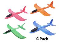 Kissmi 4pcs Airplane Toy ,Flying Glider Airplane，Manual Throwing Model Foam Aircraft ,Outdoor Sports Flying Toy ，Gift for Kids.