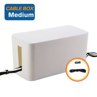 ShellKingdom Cable Management Box, Cable Organizer for Cable and Cord Management, Storage and Holder to Cover and Hide & Power Strips & Cords（White）