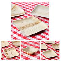 Home Kitchen Natural Square Friendly Leaf Plates 100 Pcs TkVormart (3")