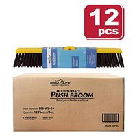 Multi Surface Push Broom | Coarse Polypropylene and Polystyrene Heavy-Duty Floor Sweep Broom (Pack of 12)
