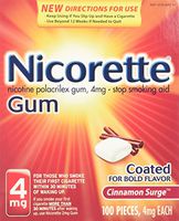 Nicorette Gum 100 Pieces 4mg Cinnamon Surge Flavor