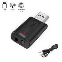 Abafia Bluetooth Adapter, 2 in 1 Receiver Transmitter, USB Bluetooth 5.0 Adapter Universal Wireless Audio Music Adapter 3.5MM Jack for TV PC Laptop Computer Headphones