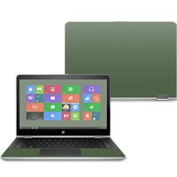 Mightyskins Skin Compatible with Hp Pavilion X360 14" (2017) - Solid Olive | Protective, Durable, and Unique Vinyl Decal Wrap Cover | Easy to Apply, Remove, and Change Styles | Made in The USA