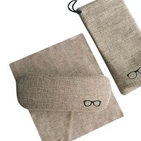 Retro Design Cotton and Linen Meterial Glasses Box#02
