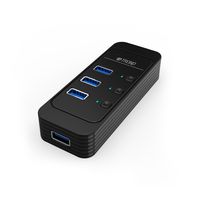 TROND D4 4-Port USB Hub 3.0 (Individual Power Switches & LED Indicators, 3.9 ft Detachable USB 3.0 Extension Cable, Windows 10/8.1 Compatible), Ideal for Desktop PCs