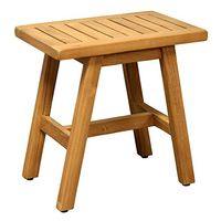Asta Country Solid Teak Indoor Outdoor Shower/Bath/Spa Stool Bench, Side Table, Fully Assembled, TB-113B