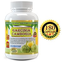 Garcinia Cambogia Extract 180 Capsules, 80 Percent HCA, 1500 milligram, Premium Quality, Highest Potency, 3 Months' Supply, Best Value on Market, Weight Loss Quick with Max Fat Burner