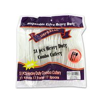 "Plastic Cutlery, Assorted Spoons, Forks, Knives, Set Of 51"