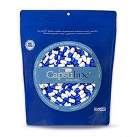 Colored Size 1 Empty Gelatin Capsules by Capsuline - Blue/White 1000 Count |Kosher & Halal Certified |Gluten Free