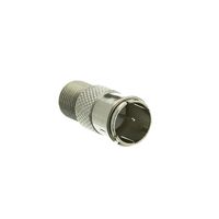 CableWholesale F-pin Coaxial Quick Connect Adapter, Threaded F-pin Female to Quick F-pin Male