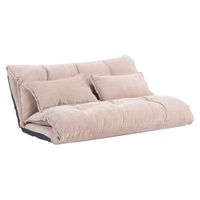 Adjustable Floor Couch and Sofa for Living Room and Bedroom, Foldable with 5 Reclining Position, Love seat (Beige)