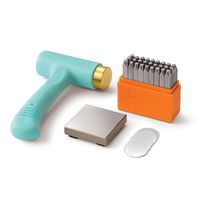 ImpressArt Metal Stamping Kit for Jewelry Making - Basic Uppercase (3MM), Ergo-Angle Hammer, Steel Bench Block, Stamping Blanks