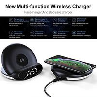 New Multi-Function Wireless Charging Can Stand Upright Wireless Charger Clock for Office, Bedroom or Dorm, Black/White 5w/7.5w/10w