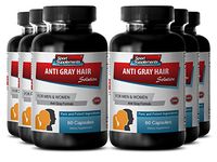 Pantothenic Acid biotin - Anti Gray Hair - Gray Hair catalase (6 Bottles - 360 Capsules)