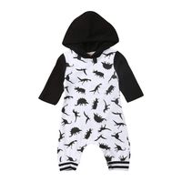 0-24 Months Newborn Infant Baby Boy Girl Hooded Dinosaur Romper Warm Jumpsuit Winter Clothes Set (white, 12-18 Months)