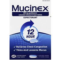 Mucinex 12-Hour Chest Congestion Expectorant Tablets, 40 ct
