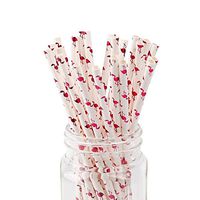 Jesipi Paper Drinking Straws Bulks Assorted Patterns for Wedding Birthday Party Holiday Decor Cake Pop Sticks (Pack of 250) … (Pink Flamingo)