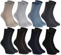 8 pairs of DIABETIC Non-Elastic Cotton Socks for SWOLLEN FEET, Classic Colors XS