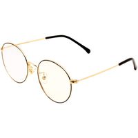 Cyxus Retro Round Blue Light Filter Glasses Vintage Anti Eyestrain Redness Metal Frame (8090T62, Black Gold)