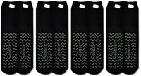 Secure (4 Pairs) Non Skid Socks with All-Around Grip Tread - Hospital Style for Elderly Fall Injury Prevention