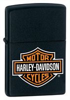 Personalized Zippo Lighter Harley Davidson Bar & Shield Logo Black Matte.