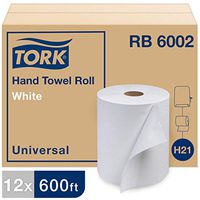 Tork Universal RB6002 Hardwound Paper Roll Towel, 1-Ply, 7.87" Width x 600' Length, White (Case of 12 Rolls, 600 Per Roll, 7,200 Feet)