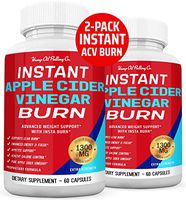 (2-Pack) Instant Apple Cider Vinegar Burn Capsules 1300mg Diet Pills for Men and Women Detox Cleanse Booster for Weight Management Premium ACV Capsules - 2 Bottles