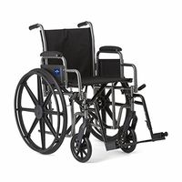 Medline Strong and Sturdy Wheelchair with Desk-Length Arms and Swing-Away Leg Rests for Easy Transfers, 20” Seat