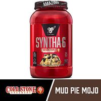 BSN Syntha-6 Whey Protein Powder, Cold Stone Creamery- Mud Pie Mojo Flavor, Micellar Casein, Milk Protein Isolate Powder, 25 Servings