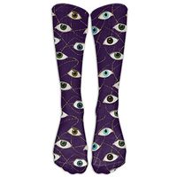 Unisex Eyeballs Athletic Baseball Running Tube Stocking With Knee High Long Socks