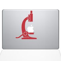 The Decal Guru 1650-MAC-13A-DR Science Microscope Decal Vinyl Sticker, Red, 13" MacBook Air