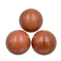 AD Beads Natural Gemstone Harmony Round Ball Crystal Healing Sphere Massage Rock 20~50mm (27 Golden Sand, 30mm)