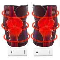 WORLD-BIO Heated Knee Brace Wrap Support/Electric USB Heating Knee Pad, Rechargeable 5V/2A Power Bank Warm Therapy for Knee Injury, Arthritis Meniscus Pain Relief for Men and Women(2 PCS)
