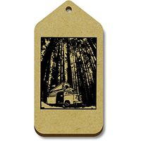 Azeeda 10 x 'Campervan in Forest' 66mm x 34mm Gift Tags (TG00000435)