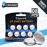 Spantik CR2450 Lithium Batteries 3V Button Cell Coin High Capacity Watch/Electronic Long Lasting Battery CR 2450 8 Pack
