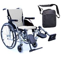 Karman S-Ergo 115 Ultra Lightweight Ergonomic Wheelchair | Seat Size 18" X 17" | Upgraded to Elevating Legrests | Quick Rrelease Wheels in Silver & Free Front Zip Pocket Medical Utility Bag Black!