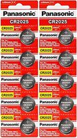 Panasonic CR2025 3V Lithium Battery 2PACK X (5PCS) =10 Single Use Batteries