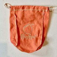 Orange Crown Royal Bag w/Drawstring - Perfect for Storage Gift Bags Shiftboot Carrying Dice or Games Felt Fabric for Sewing - from Crown Peach Bottles
