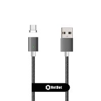 Netdot Gen7 Nylon Braided USB-C Magnetic Fast Charging Cable Compatible with Type-C Smartphone(3.3ft USB-C/1 Pack Gray)