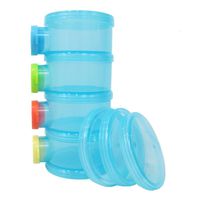 Basilic Baby Formula Dispenser/Milk Powder Container/Snack Storage/Pot - 4 Compartment (Blue)