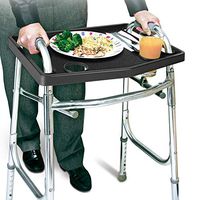 Walker Tray with Non-Slip Grip Mat, Fits Most Walkers - Black