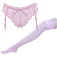 HOT SALE!!Lace Silk Stockings,Woaills Women's Sexy Elasticity Garters Suspender Panties (one size, Pink)